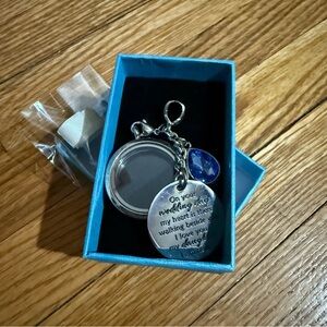 Silver and Blue Wedding Keychain